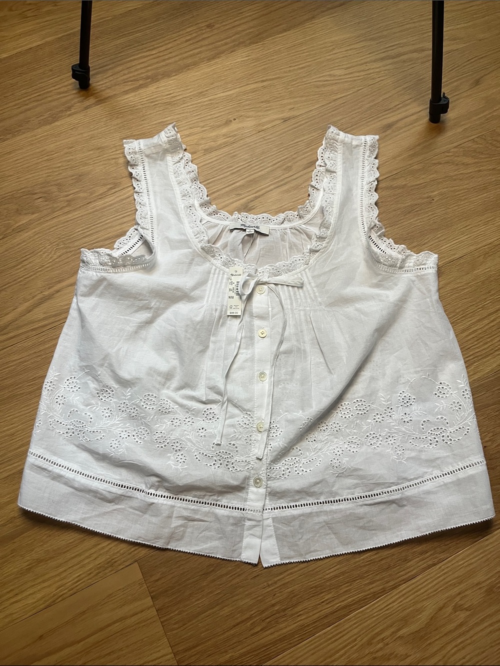 Madewell Women’s Leah Top- white size M NWT - Picture 1 of 9